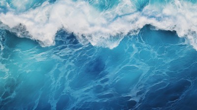 海浪翻滚的蓝色海洋