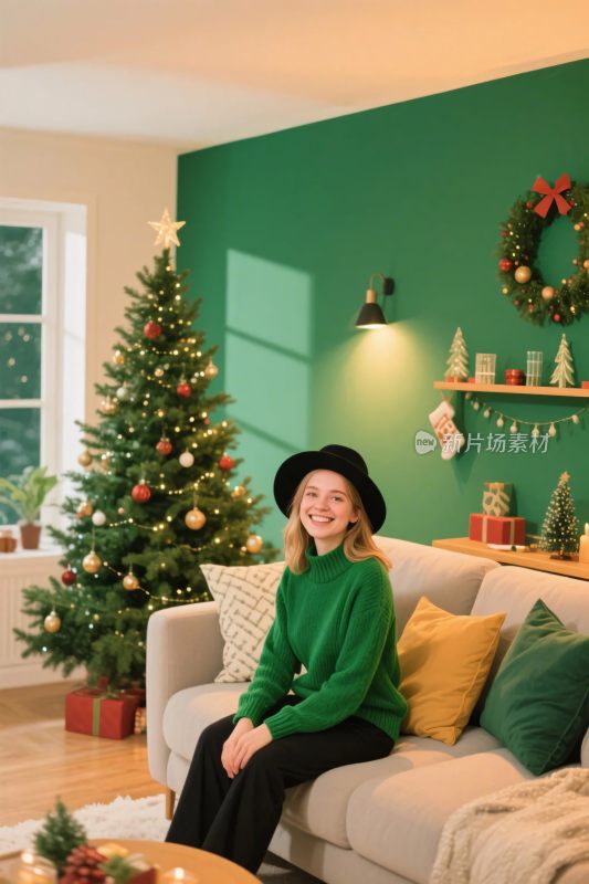 温馨圣诞室内场景