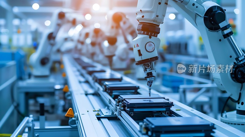 工业自动化生产线上的机器人操作