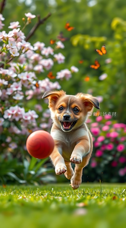 春日萌宠追逐彩色球