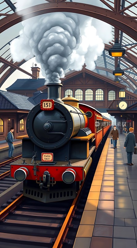蒸汽火车驶入站台
