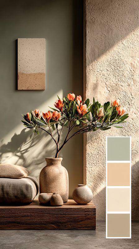 室内装饰与花卉陈设画面