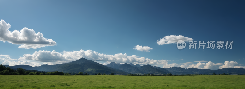 一大片田野一座高山清风景横幅图片