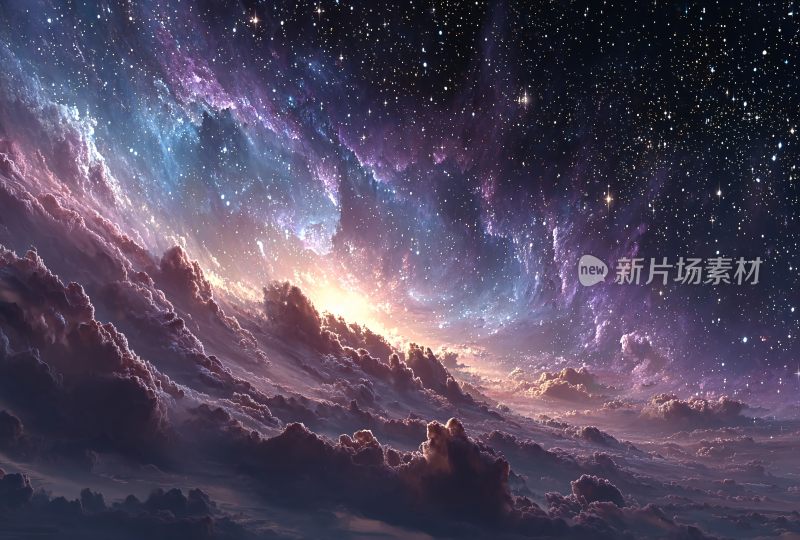 梦幻星空云海景象