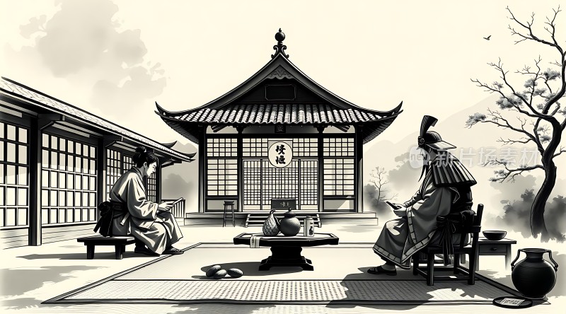 古风茶道会友图