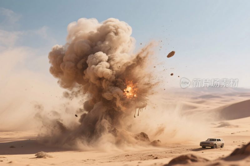 沙漠爆炸场景照片