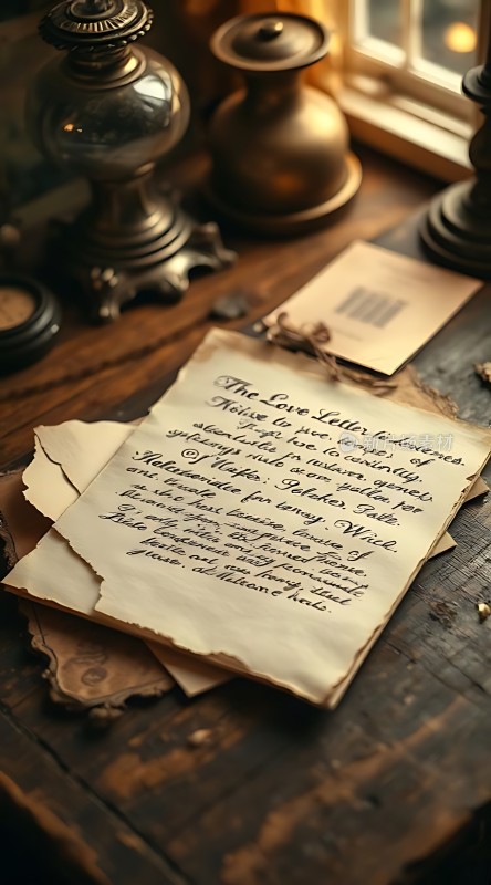 古旧信件与烛台