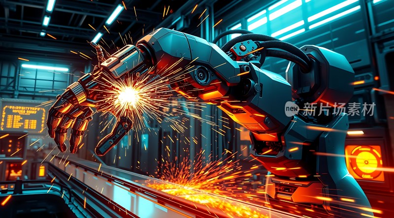 机械臂焊接火花四溅