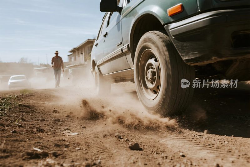 越野车行驶扬尘场景