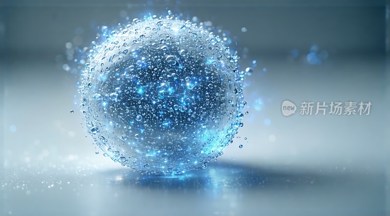 蓝色水滴球体