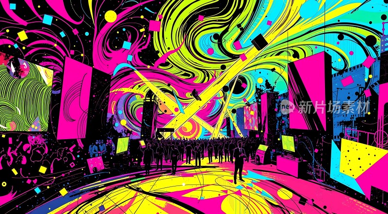 霓虹幻境光影交织的未来世界