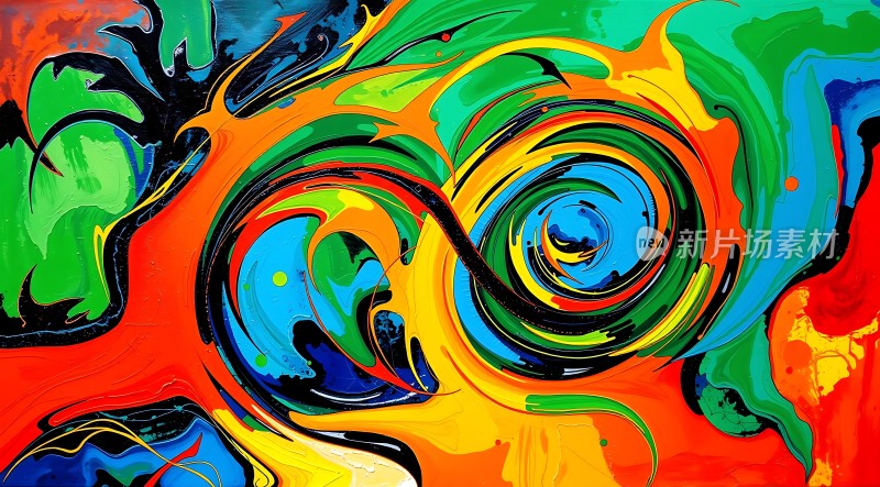 色彩漩涡抽象艺术之美