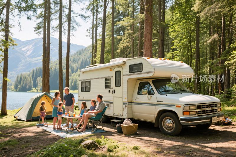 户外家庭房车露营