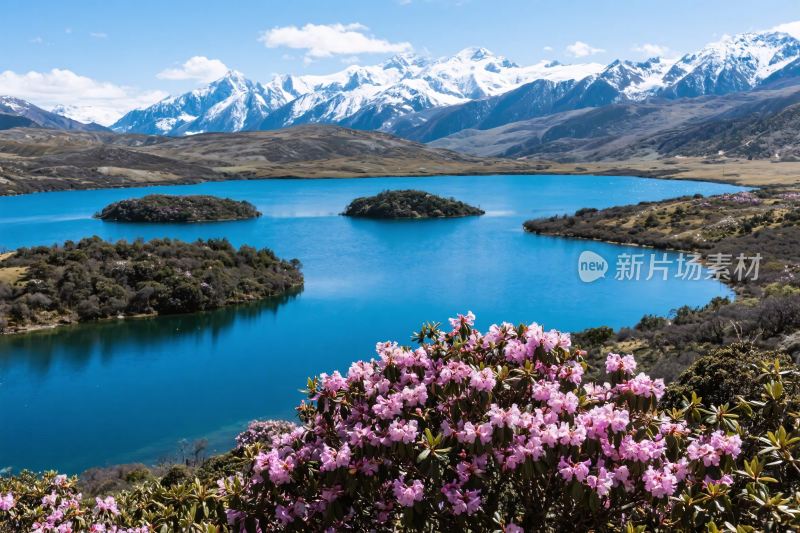 雪山湖泊自然风光