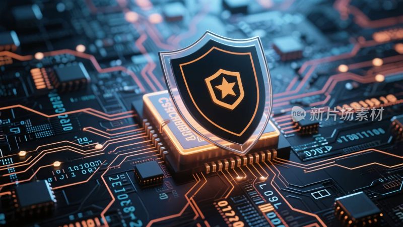 科技安全盾牌概念图