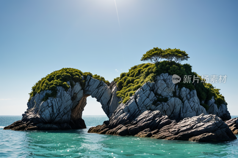 水岛屿空晴朗天空图片