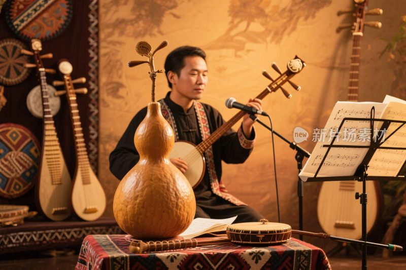 传统乐器演奏场景