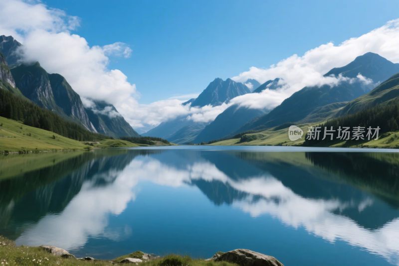 山水湖景风光图