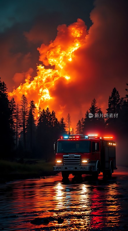 消防车逆火而行