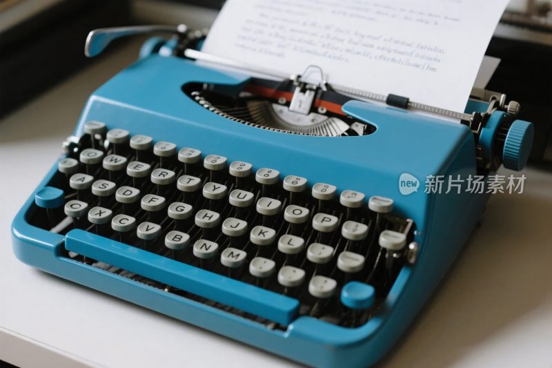 复古蓝色打字机
