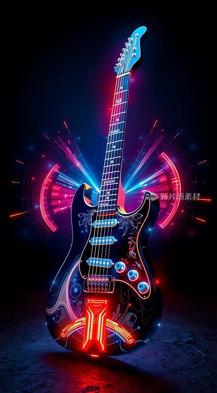 霓虹吉他炫彩舞台