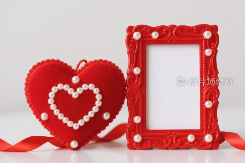 红色爱心相框创意摆件