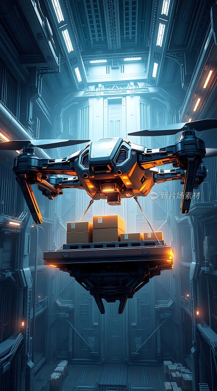 未来科技无人机仓库运输