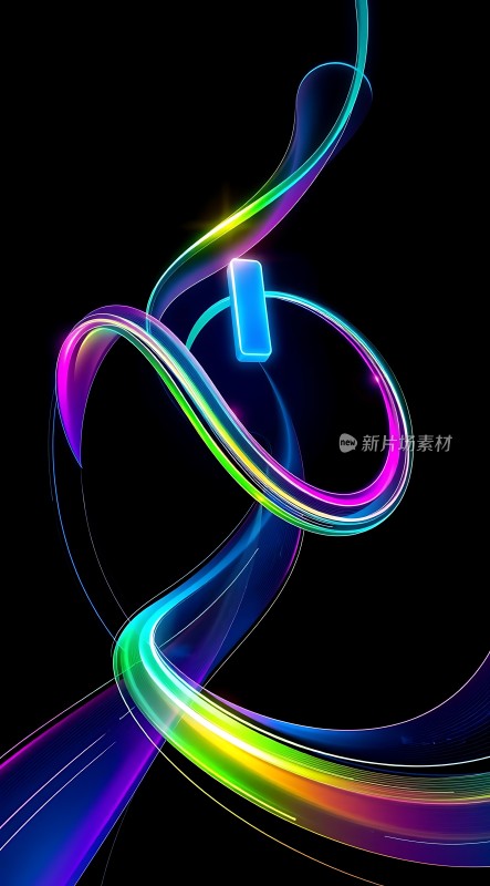 多彩光轨舞动夜空