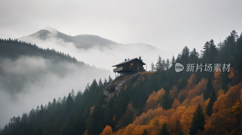 山上房子高清风景图片