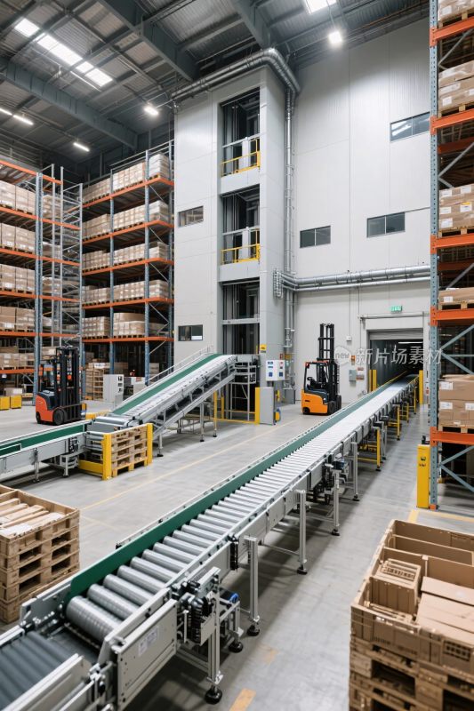 工业仓库传送带场景
