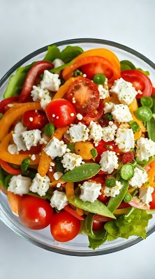 色彩缤纷蔬菜沙拉清新健康美味