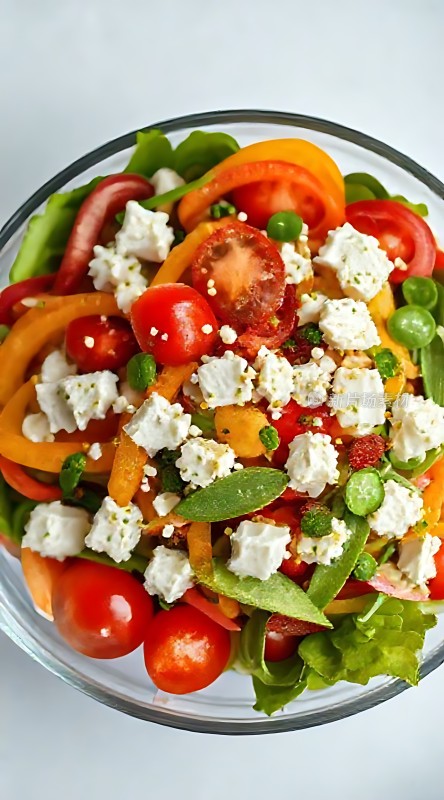色彩缤纷蔬菜沙拉清新健康美味