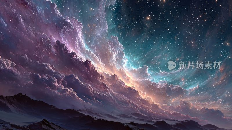 梦幻绚丽的星空云海景象