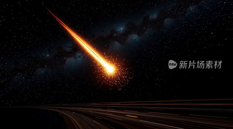 流星划破夜空照亮黑暗之路