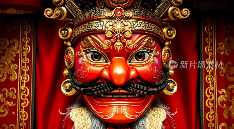 红色面具金色装饰威武雄壮