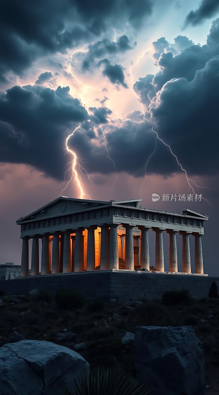 雷击下的古希腊神庙