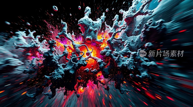 新片场素材炫彩粒子爆炸