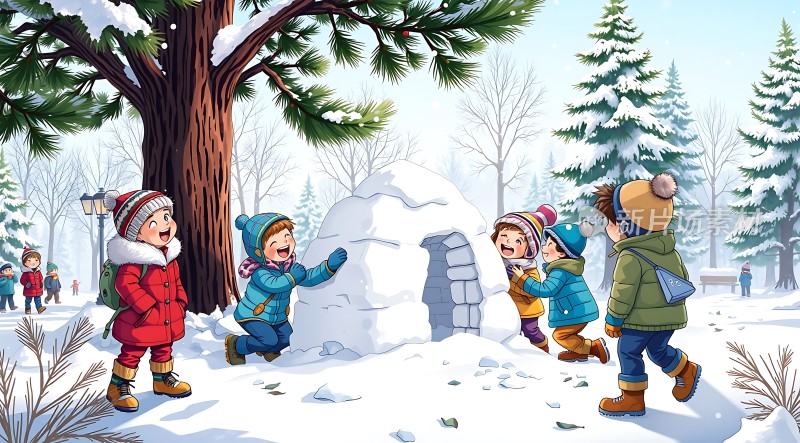 雪地里的快乐童年