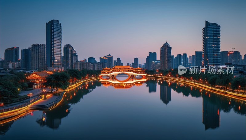 成都府南河夜色