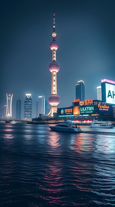 东方明珠夜色下的璀璨上海