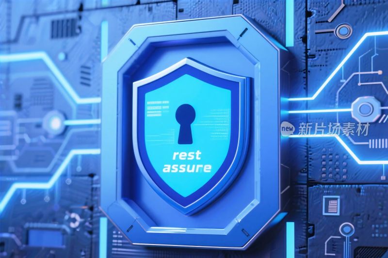 科技盾牌安全插画