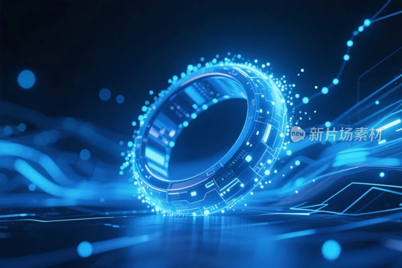 蓝色科技环形插画