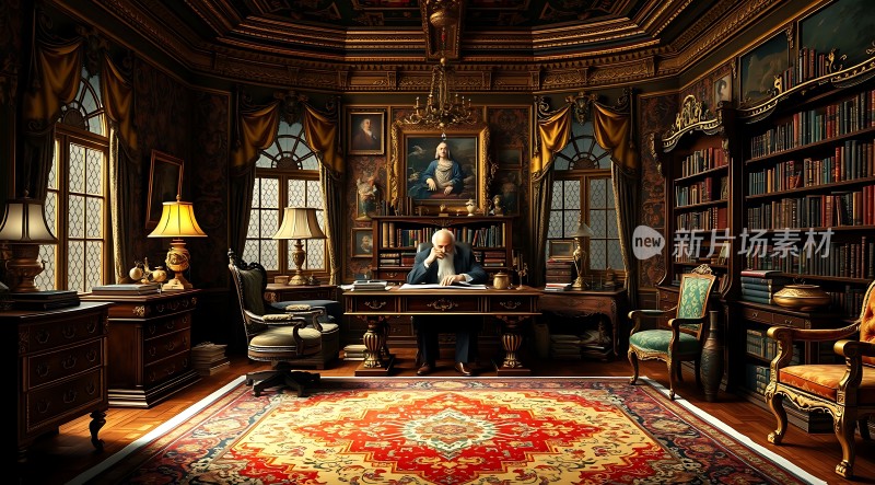 古董书房里的学者