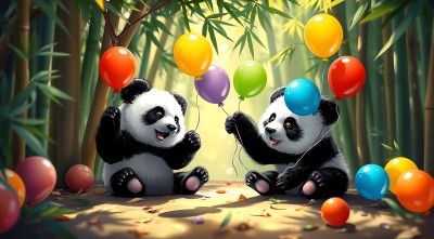 熊猫气球派对 熊猫气球派对