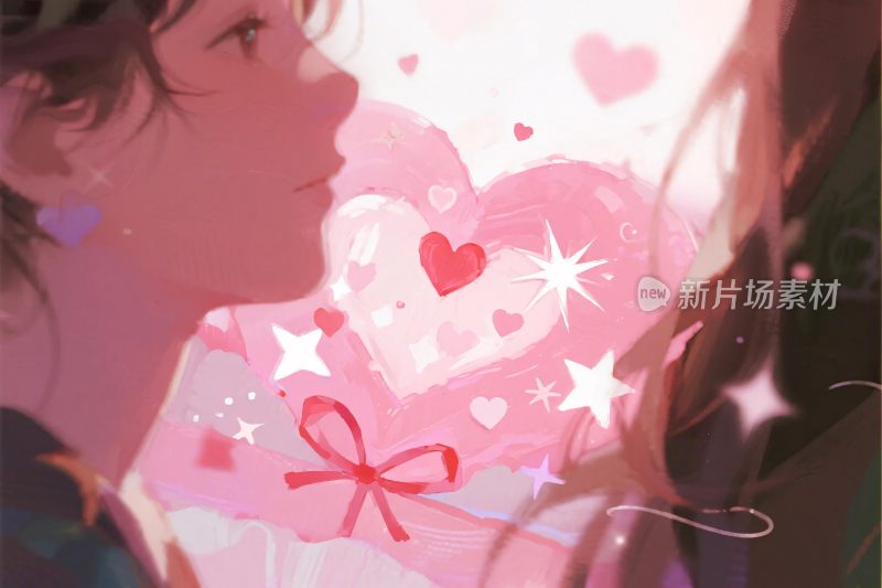 浪漫爱心插画互动场景