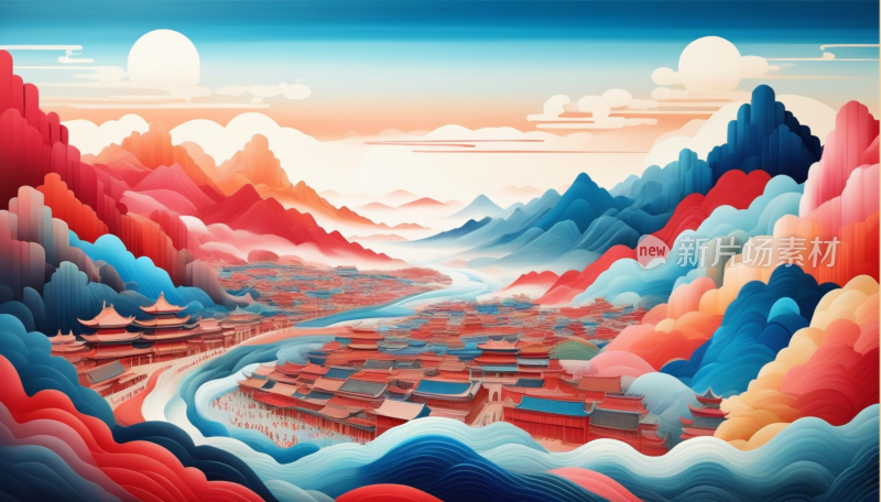 山水画 背景图