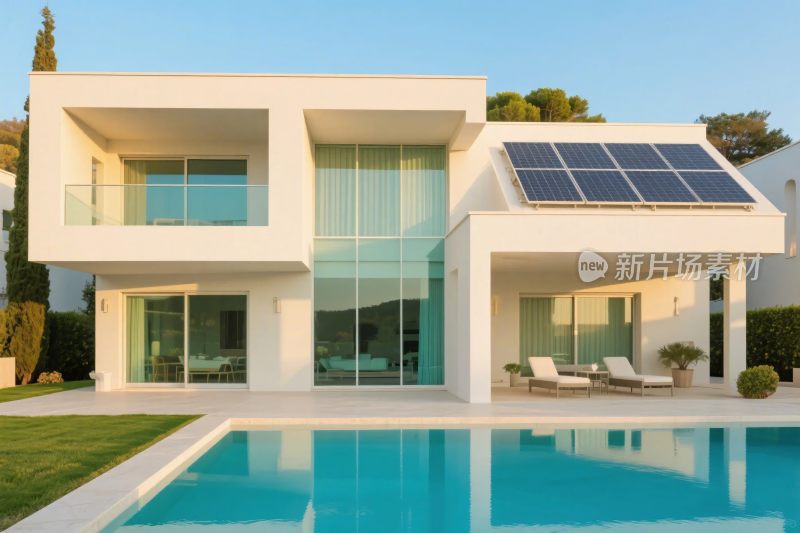 现代别墅泳池景观