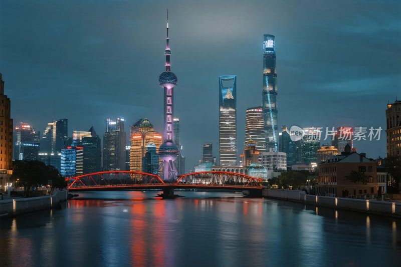 上海城市夜景景观图