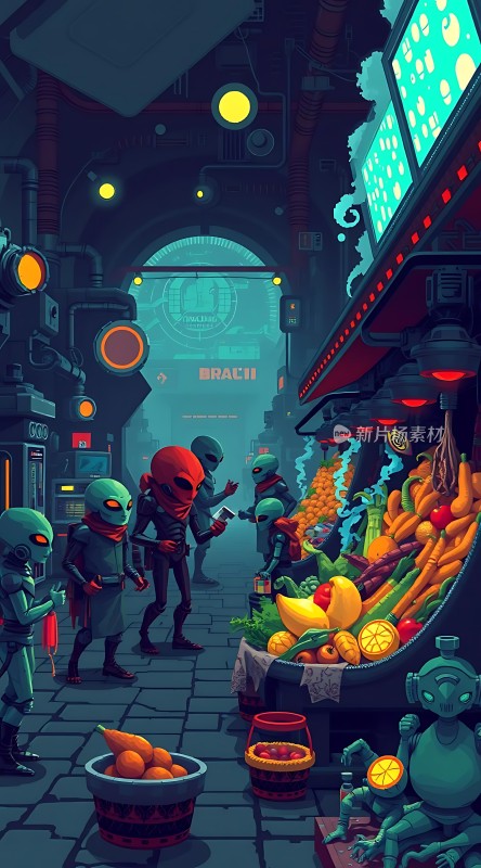 外星市场购物场景