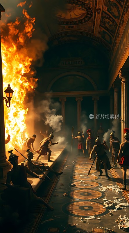 古罗马大火辉煌宫殿的毁灭